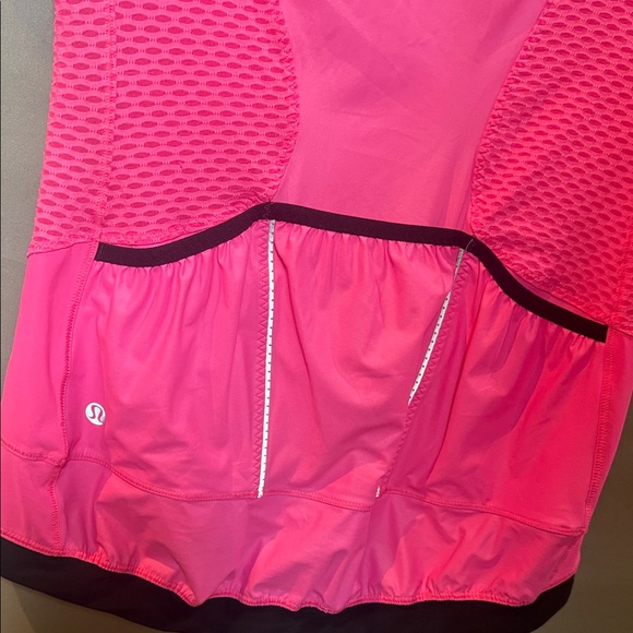 Lululemon Pace Line Cycling Jersey Pink Size 8 Full Zip Athletic Bike Top - Picture 8 of 8